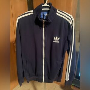 Adidas Dark Blue Jacket with White Logo